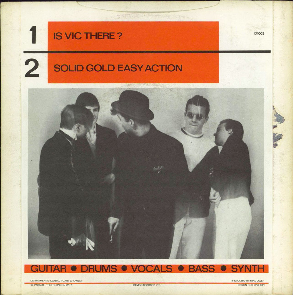 Department S Is Vic There? - Solid + Picture Sleeve UK 7" vinyl single (7 inch record / 45)