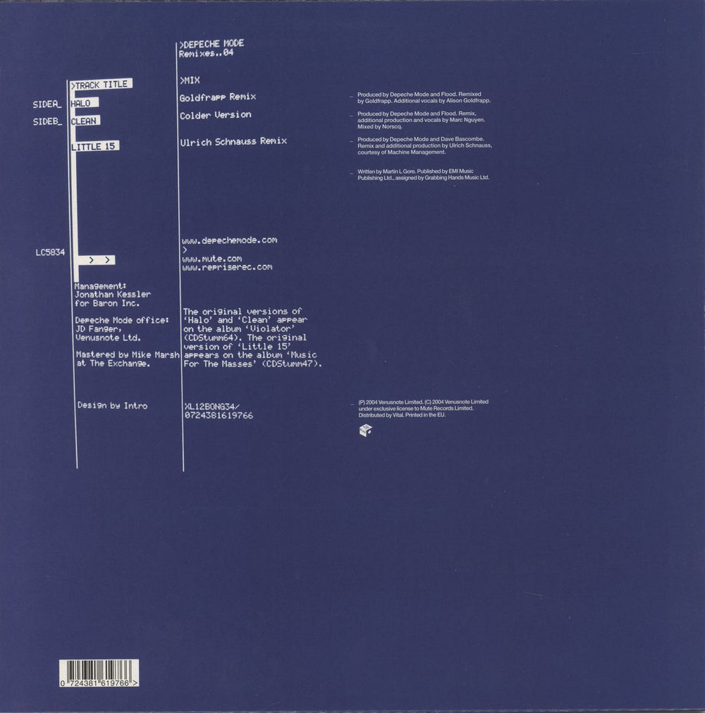 Depeche Mode Remixes 04 [Part 2] UK 12" vinyl single (12 inch record / Maxi-single) 724381619766