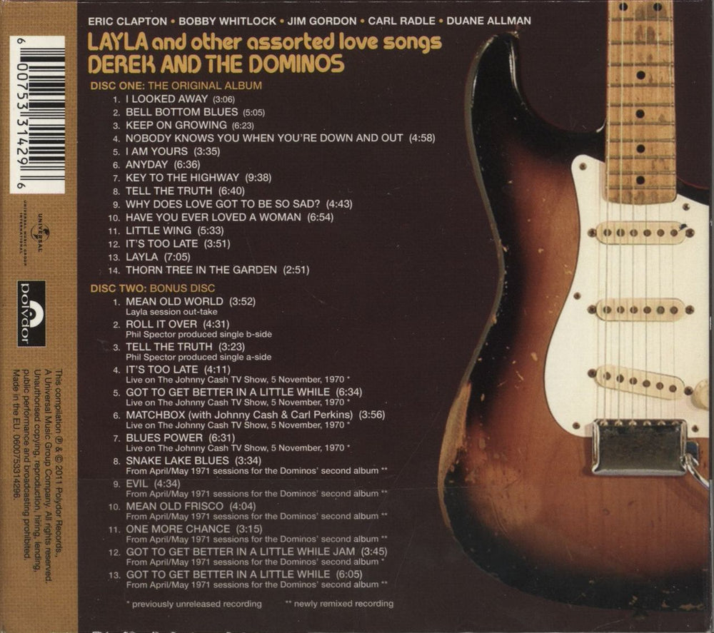 Derek And The Dominos Layla And Other Assorted Love Songs UK 2 CD album set (Double CD) 600753314296