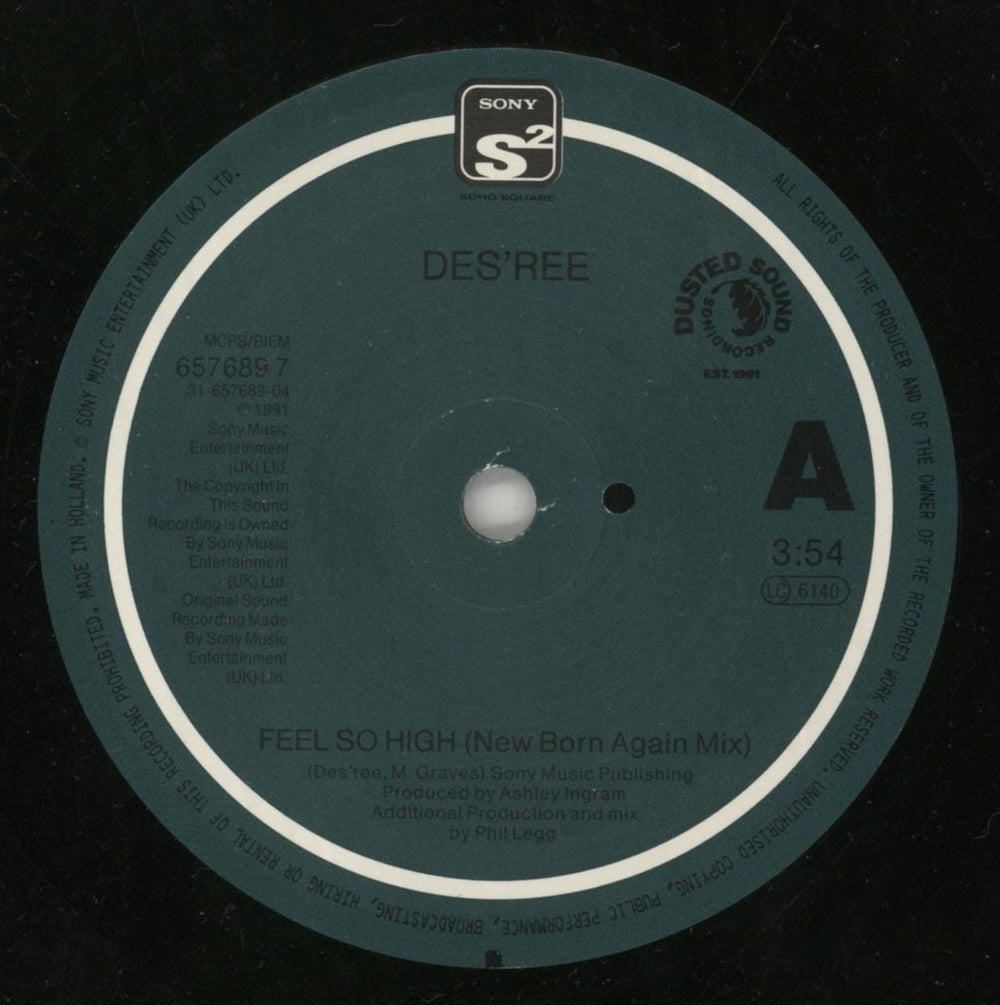 Des'ree Feel So High UK 7" vinyl single (7 inch record / 45) DSR07FE850059