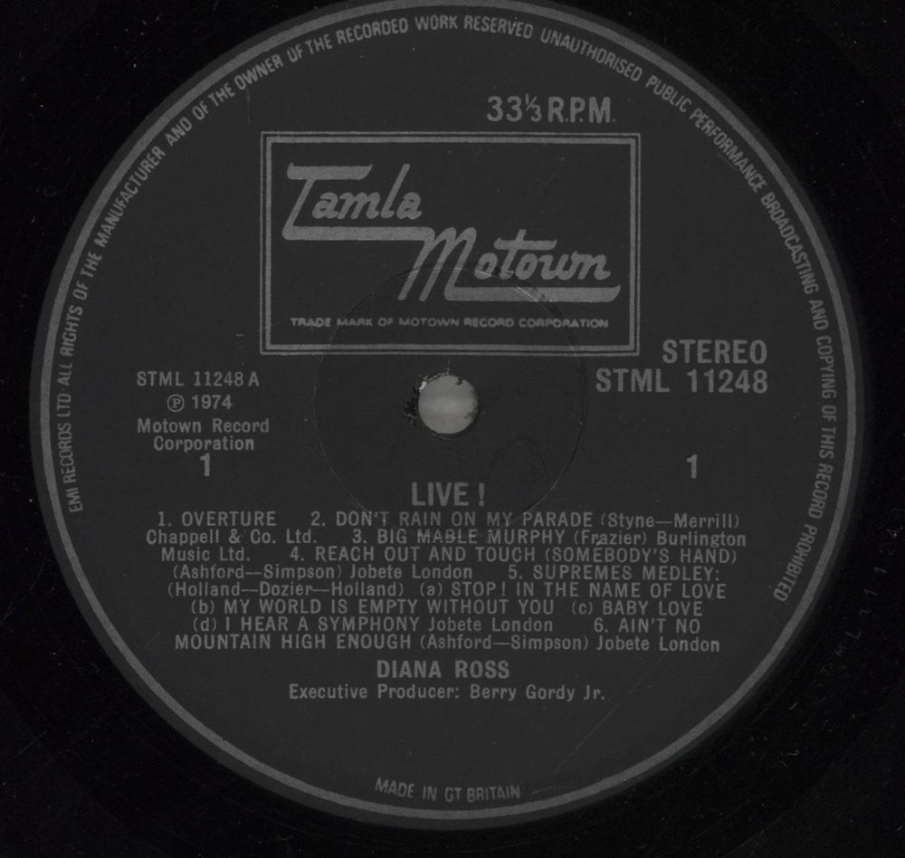 Diana Ross Diana Ross Live - Shrink UK vinyl LP album (LP record) DIALPDI875456