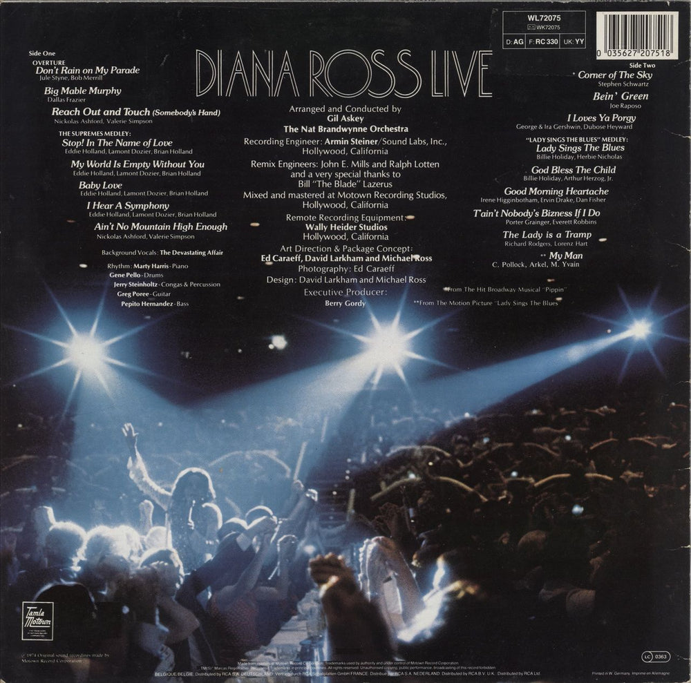 Diana Ross Live - EX German vinyl LP album (LP record) 0035627207518