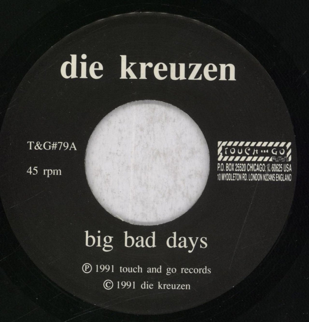 Die Kreuzen Big Bad Days US 7" vinyl single (7 inch record / 45) 28S07BI840400