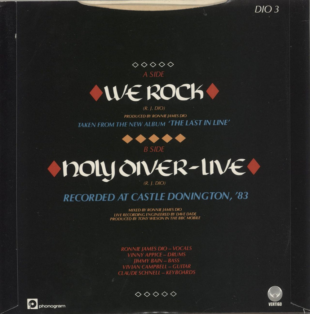 Dio We Rock UK 7" vinyl single (7 inch record / 45)