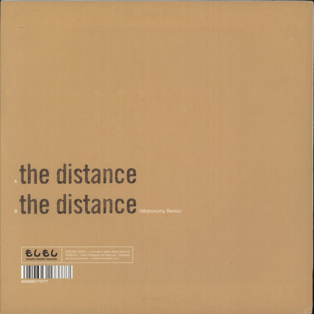 Dntel The Distance UK 7" vinyl single (7 inch record / 45) 5050693173777