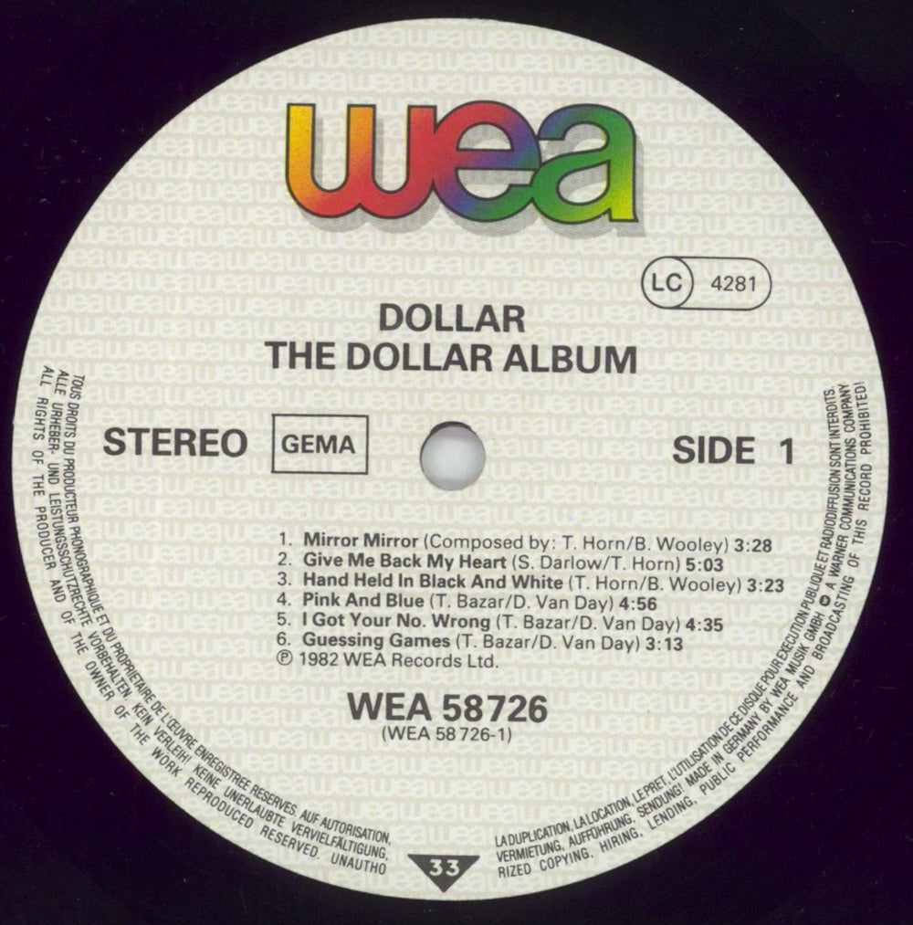 Dollar The Dollar Album German vinyl LP album (LP record) DLLLPTH557387