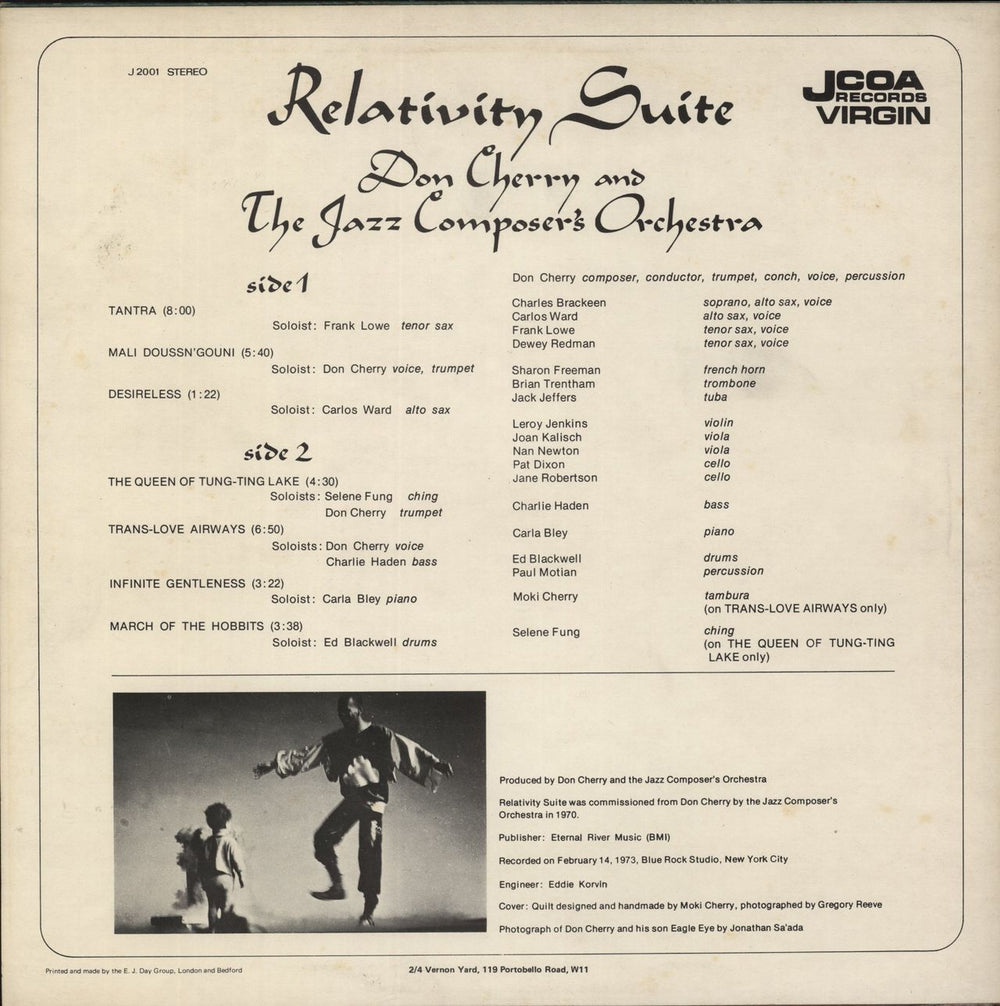 Don Cherry Relativity Suite UK vinyl LP album (LP record)