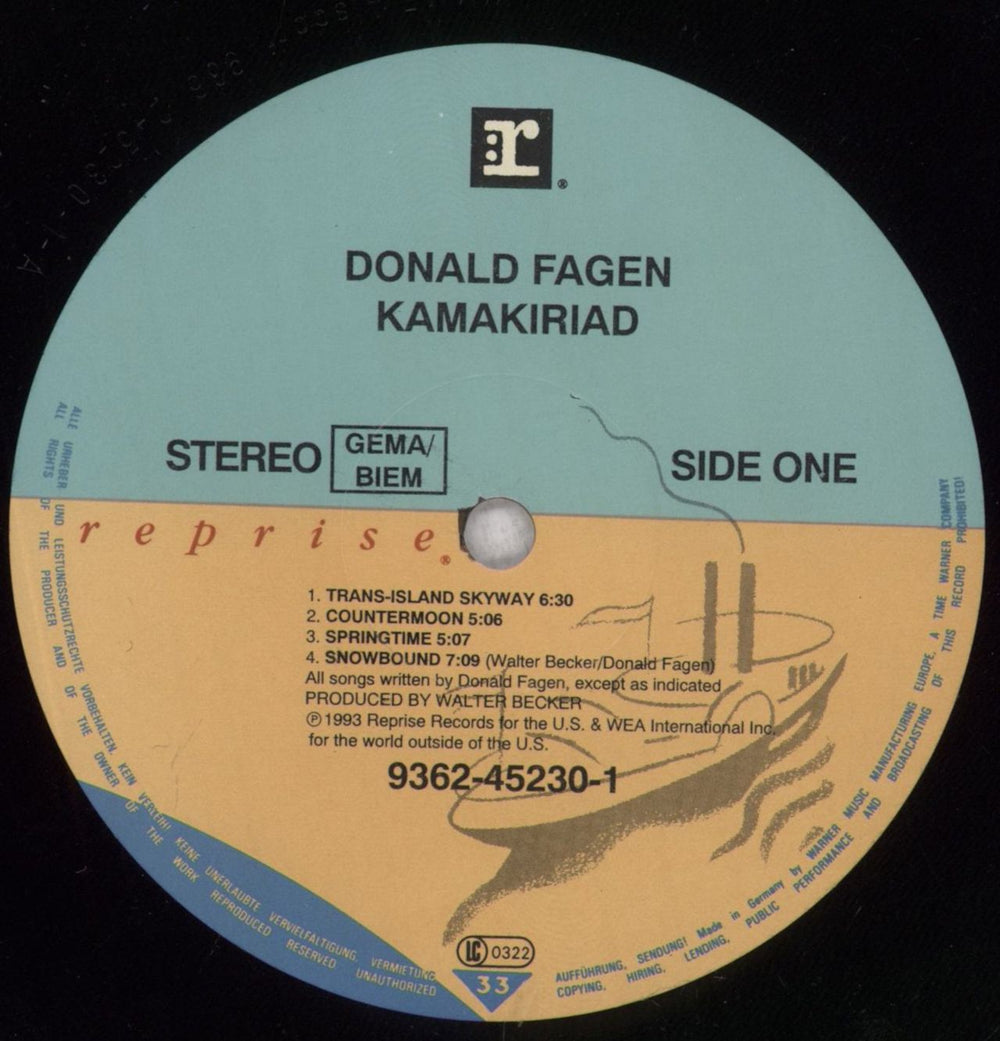 Donald Fagen Kamakiriad German vinyl LP album (LP record) DLFLPKA528497