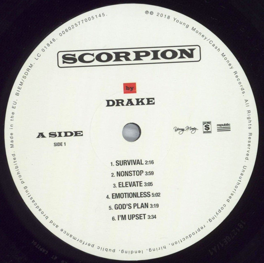Drake Scorpion - EX UK 2-LP vinyl record set (Double LP Album) E3A2LSC821723