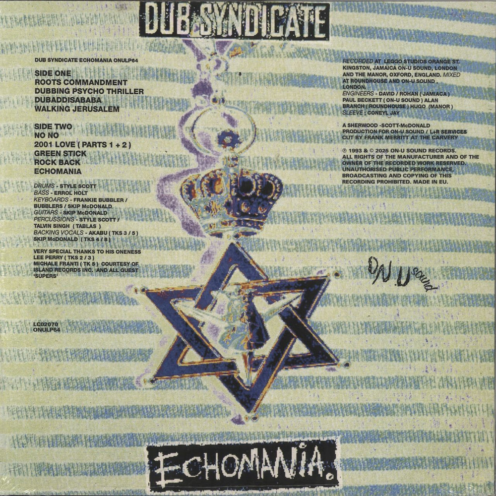 Dub Syndicate Echomania UK vinyl LP album (LP record) DH7LPEC861944