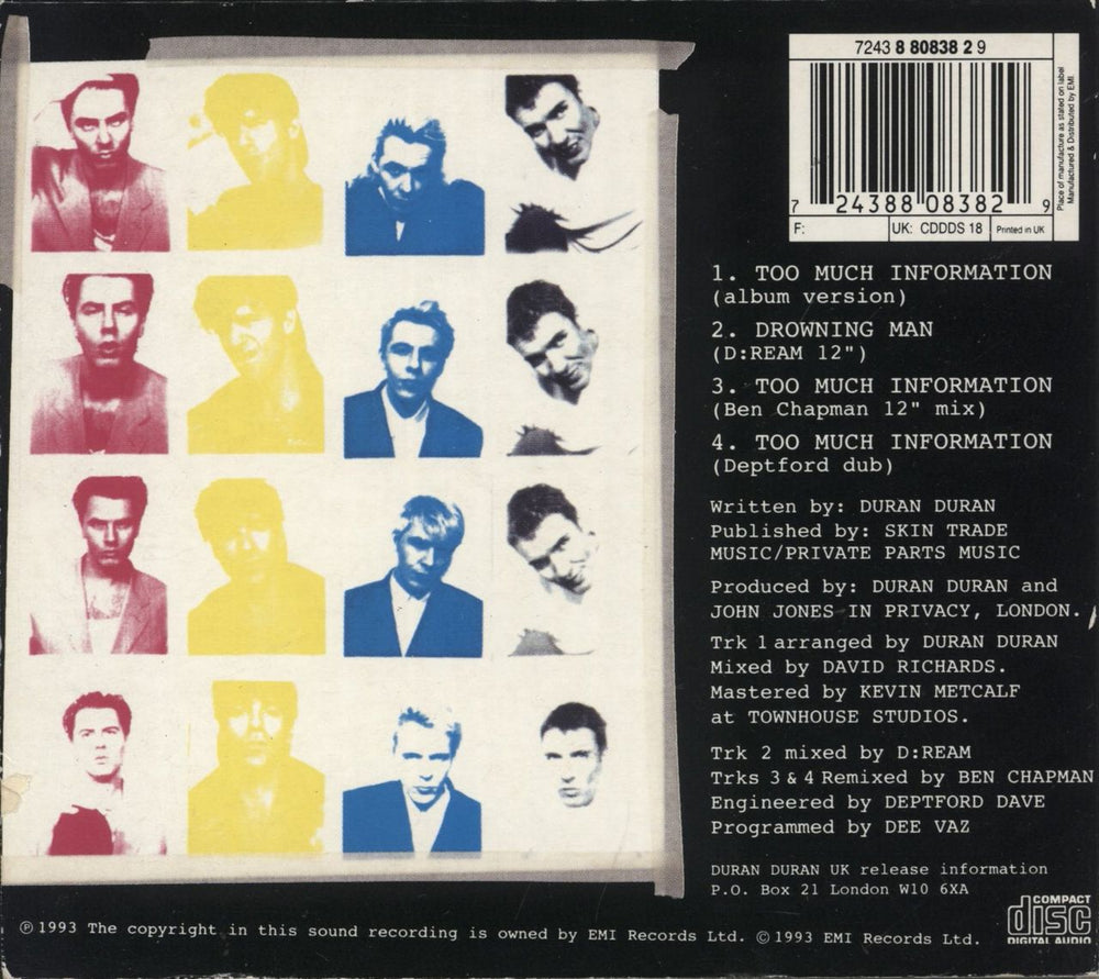 Duran Duran Too Much Information - Parts 1 & 2 UK 2-CD single set (Double CD single) 724388083829