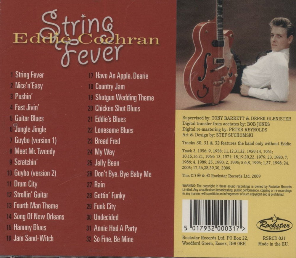 Eddie Cochran String Fever UK CD album (CDLP)