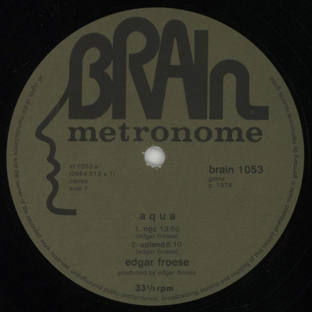 Edgar Froese Aqua German vinyl LP album (LP record) FROLPAQ851978