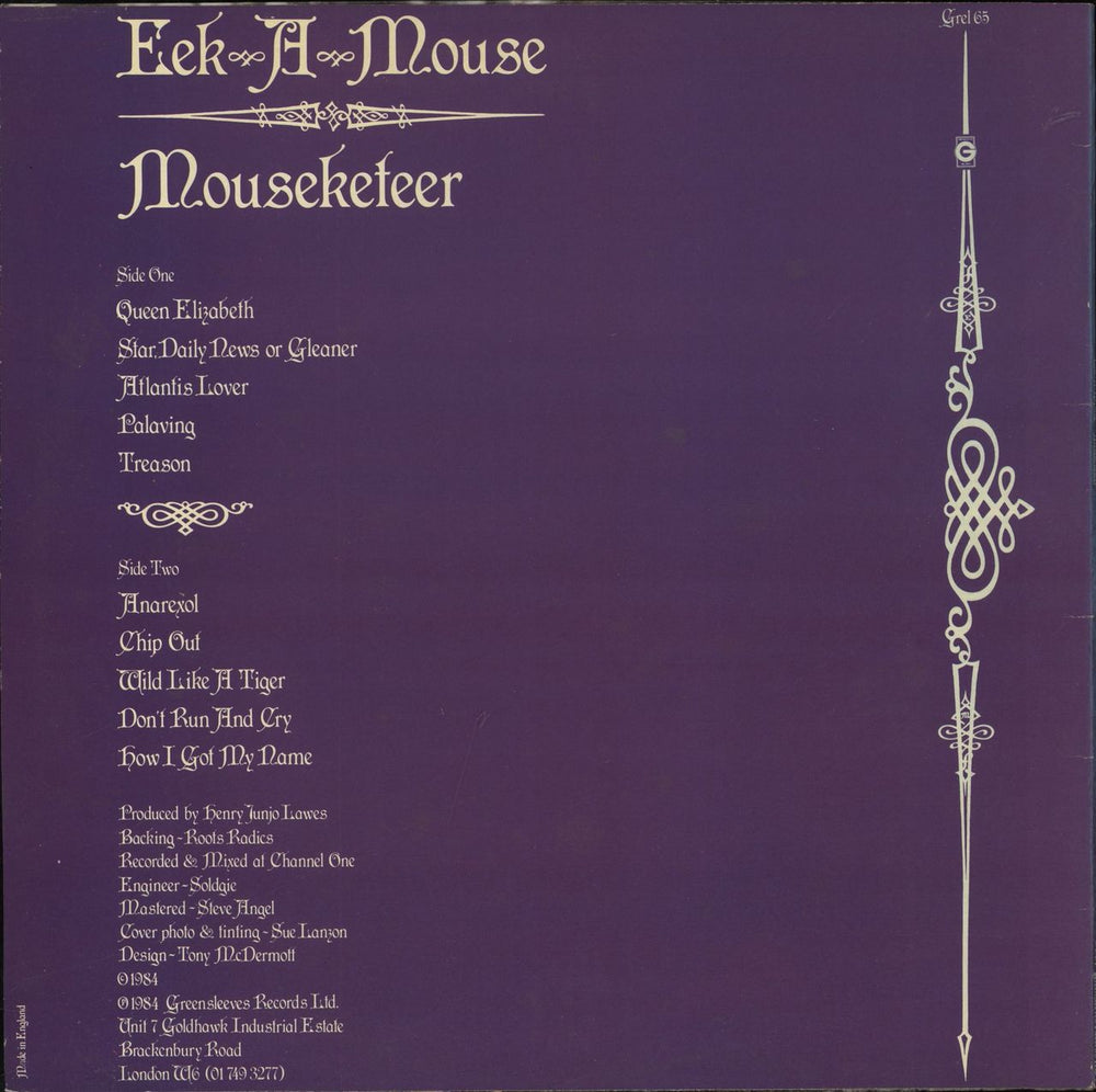 Eek-A-Mouse Mouseketeer UK vinyl LP album (LP record)