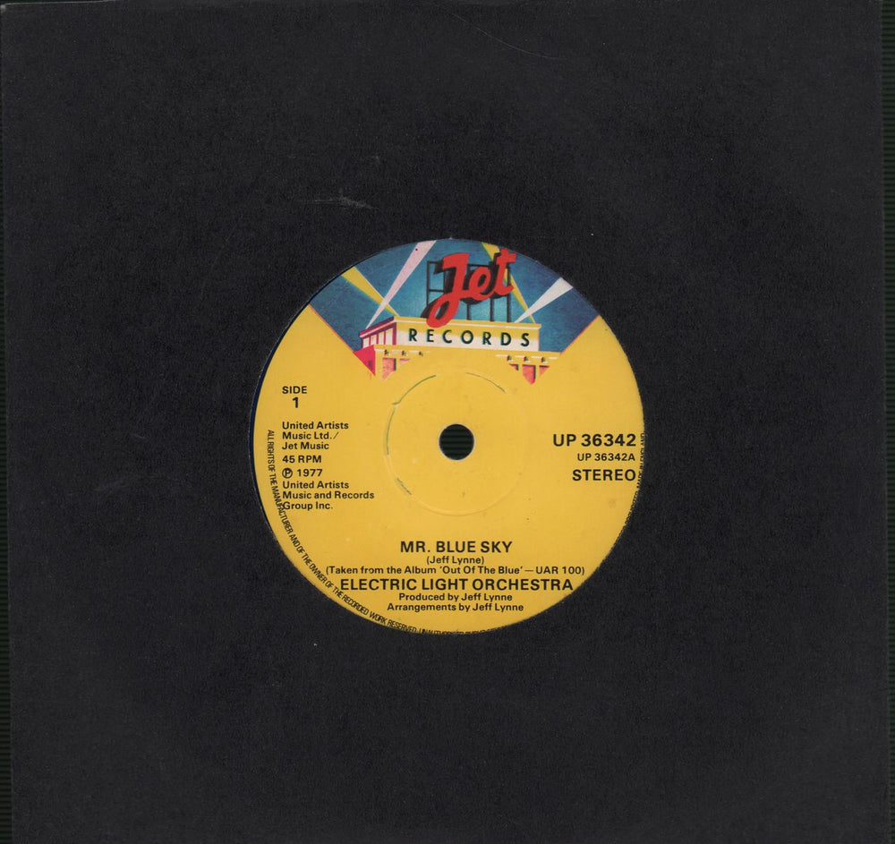 Electric Light Orchestra Mr. Blue Sky - Blue UK 7" vinyl single (7 inch record / 45) UP36342