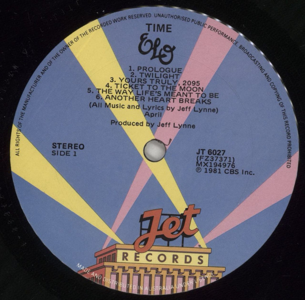 Electric Light Orchestra Time Australian vinyl LP album (LP record) ELOLPTI276217