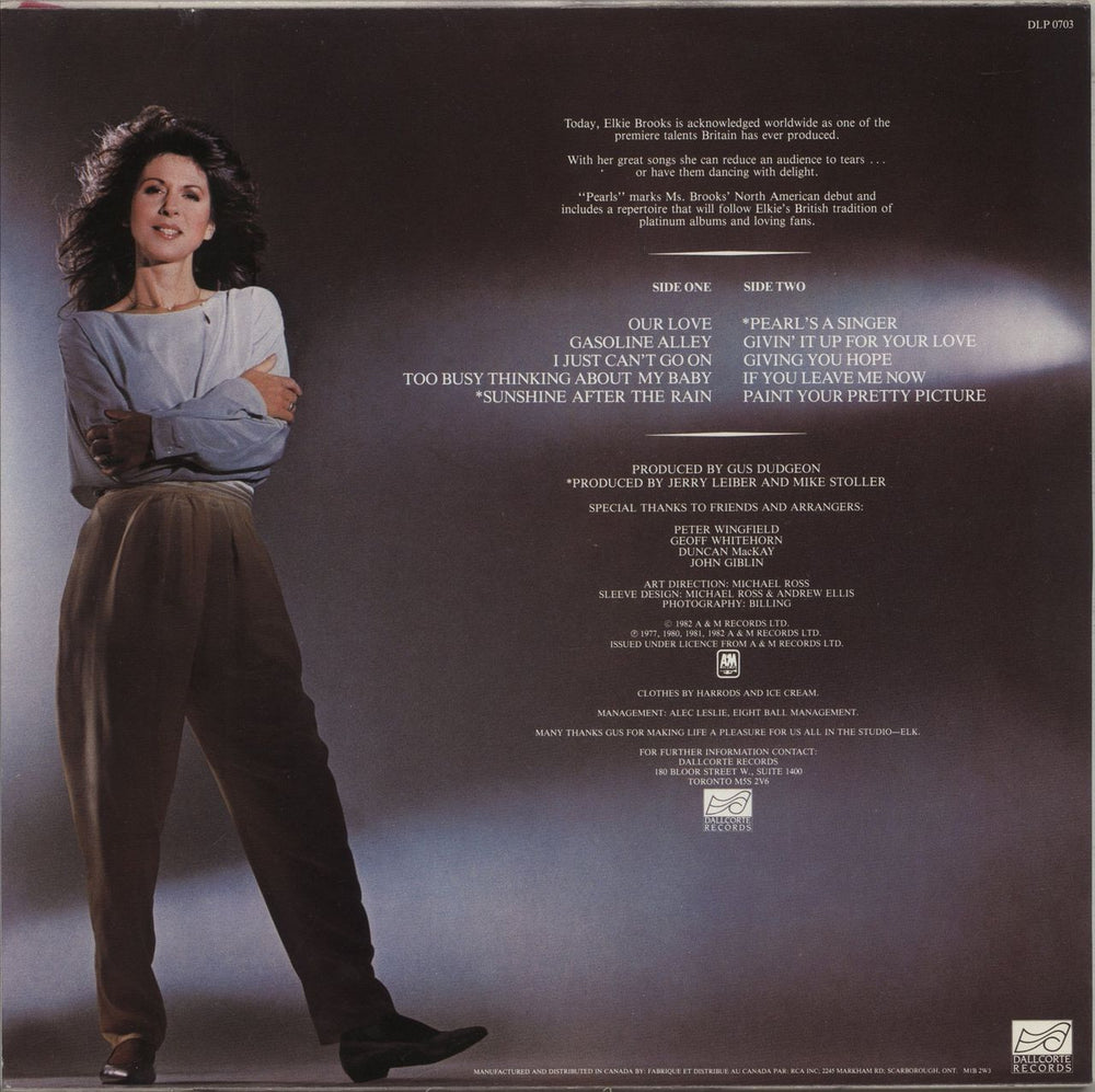 Elkie Brooks Pearls Canadian vinyl LP album (LP record)