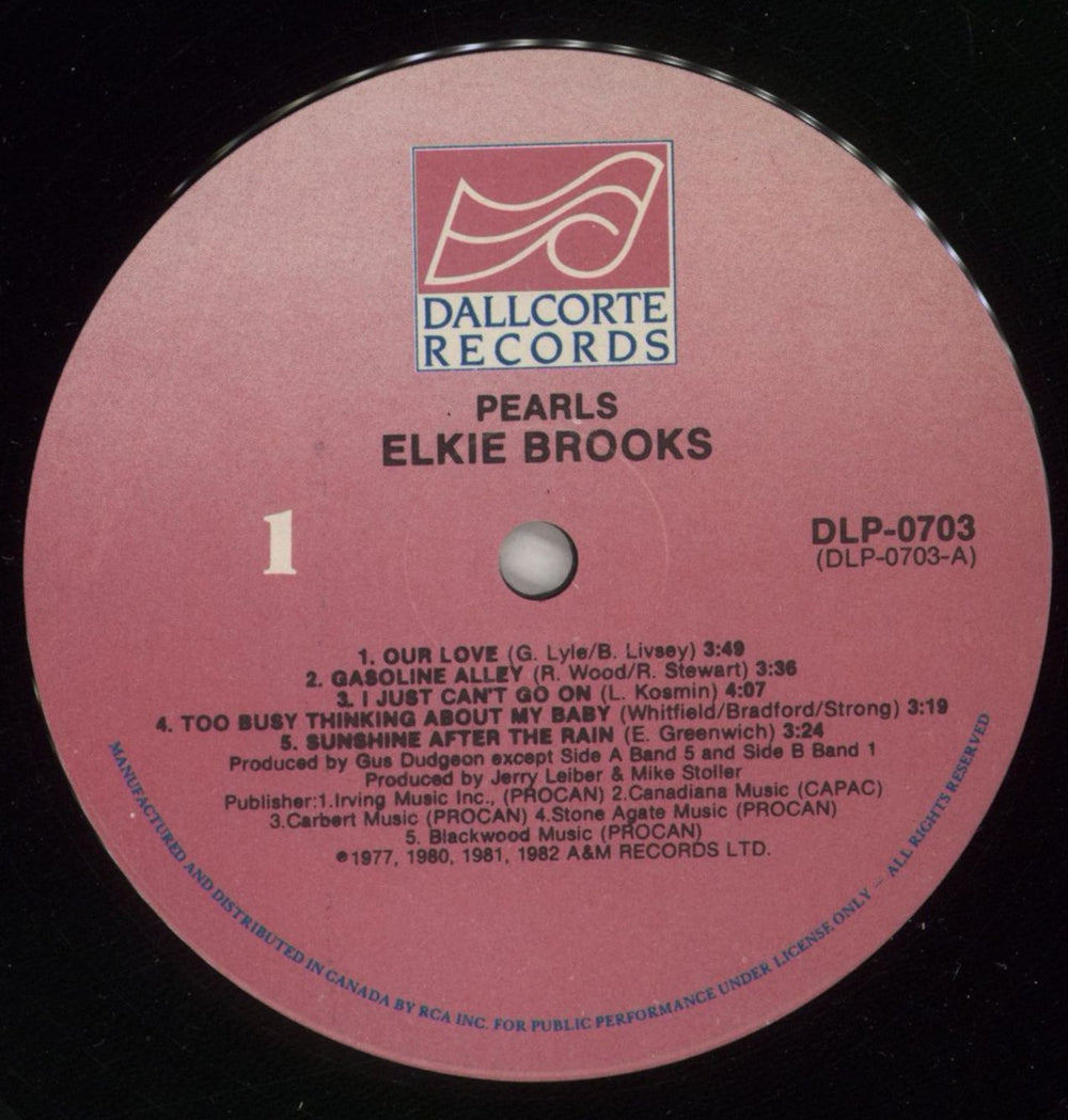 Elkie Brooks Pearls Canadian vinyl LP album (LP record) EKBLPPE879975