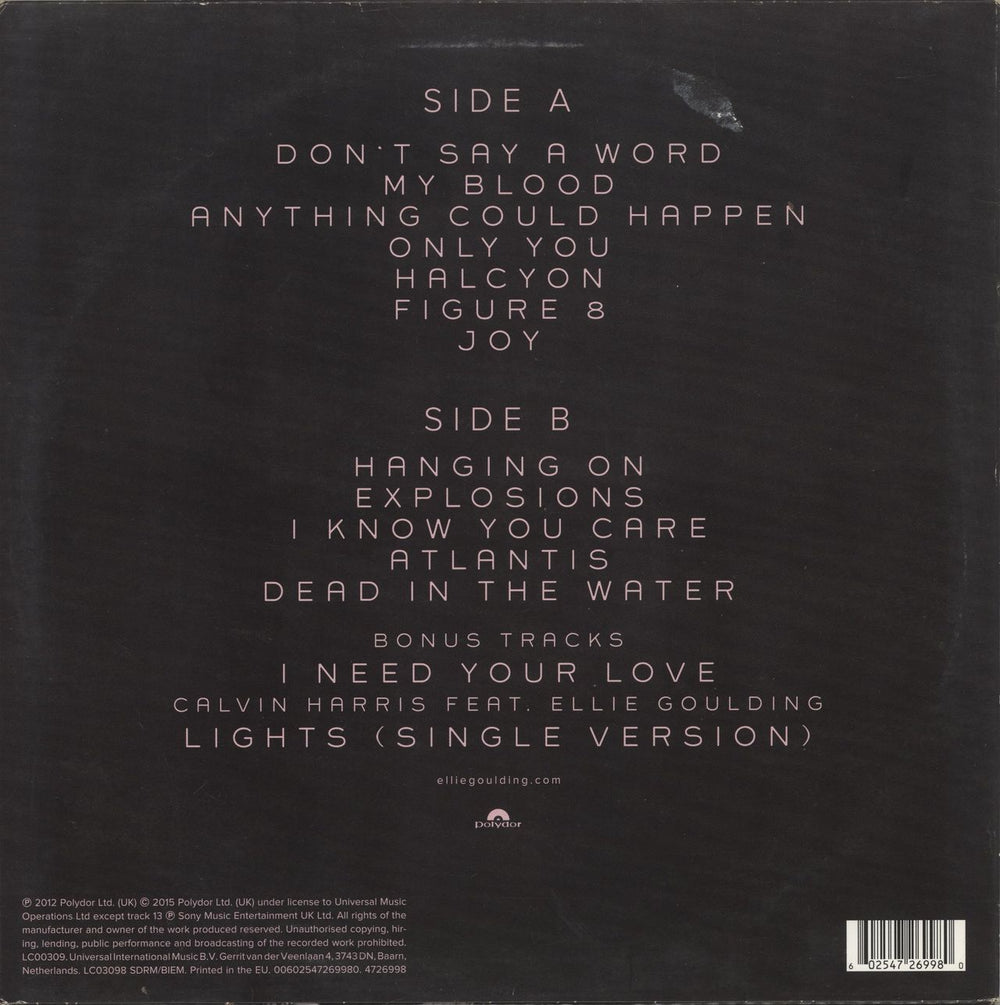 Ellie Goulding Halcyon - EX UK vinyl LP album (LP record) 602547269980