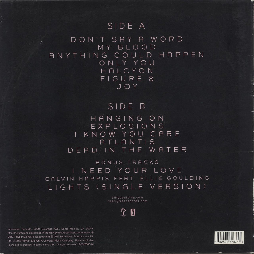 Ellie Goulding Halcyon US vinyl LP album (LP record) 602537178315