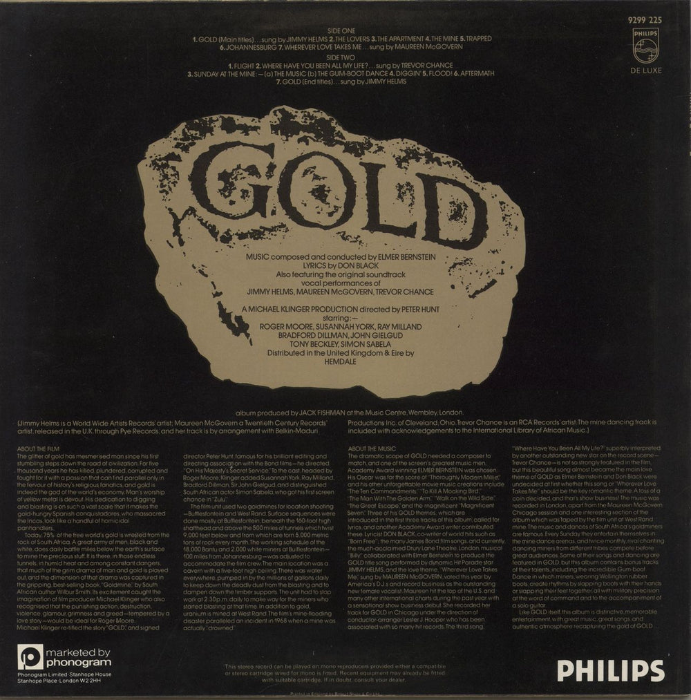 Elmer Bernstein Gold UK vinyl LP album (LP record)