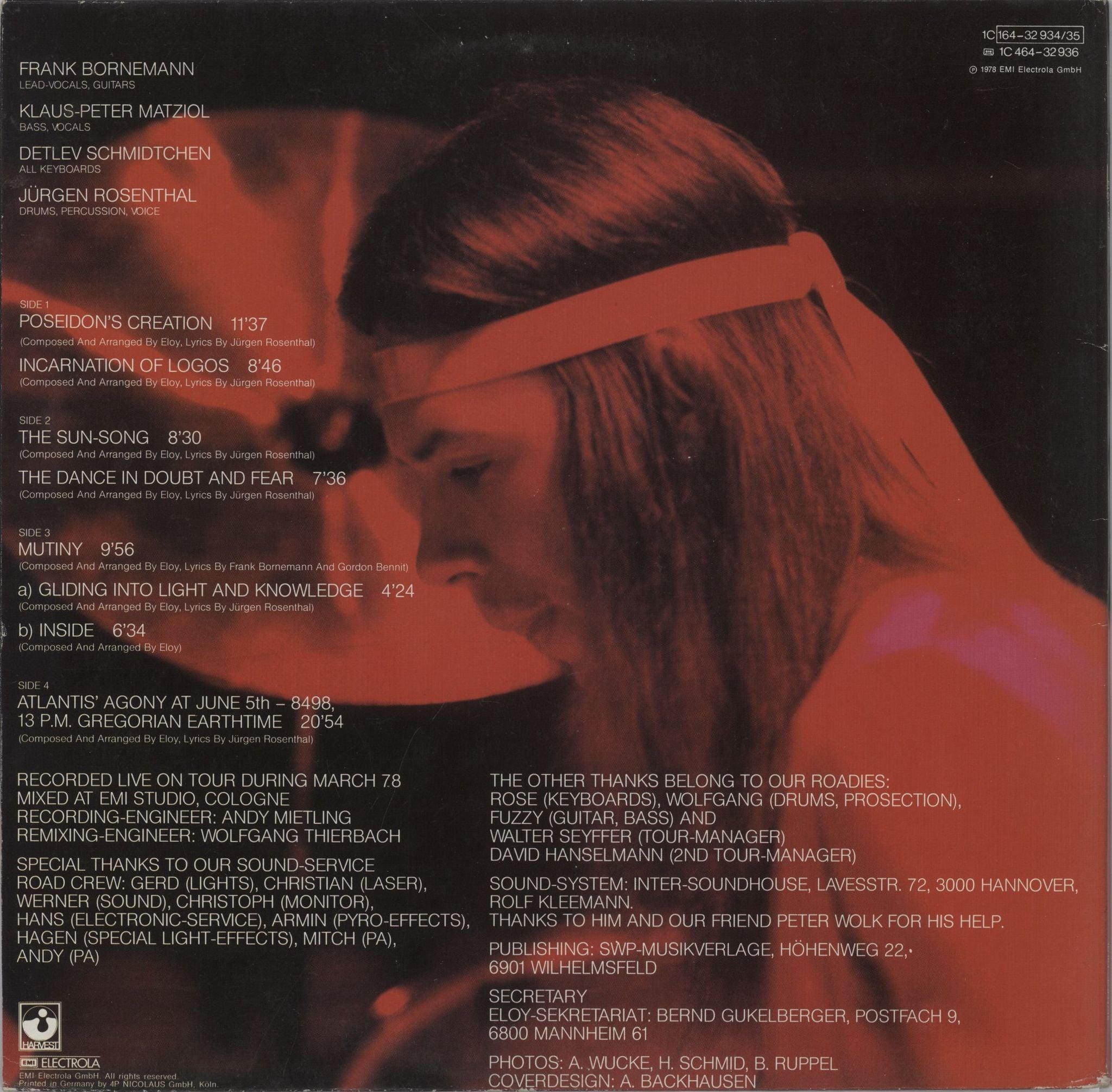 Eloy Live German 2-LP vinyl record set (Double LP Album)