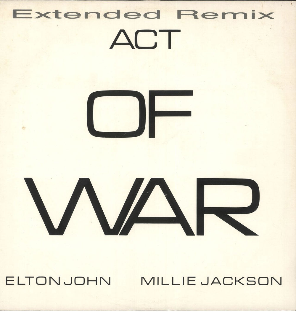 Elton John Act Of War UK 12" vinyl single (12 inch record / Maxi-single) EJS812