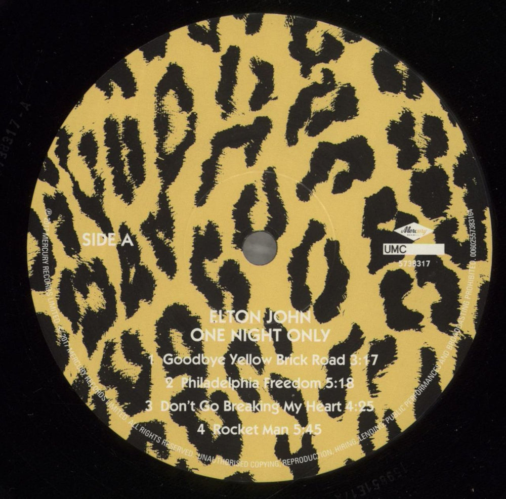 Elton John One Night Only - The Greatest Hits - 180gm UK 2-LP vinyl record set (Double LP Album) JOH2LON879408