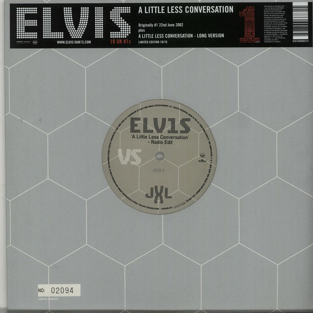 Elvis Presley A Little Less Conversation UK 10" vinyl single (10 inch record) 828766668315