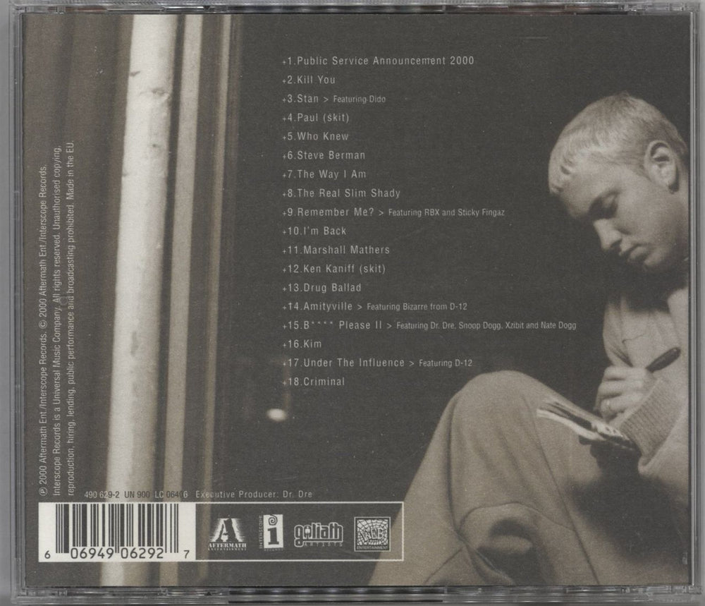 Eminem The Marshall Mathers LP German CD album (CDLP) 606949062927