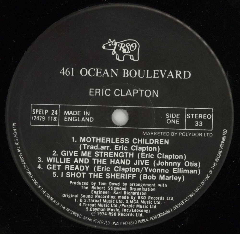 Eric Clapton 461 Ocean Boulevard UK vinyl LP album (LP record) CLPLPOC322656