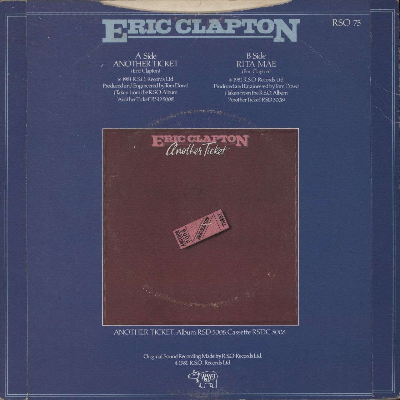 Eric Clapton Another Ticket UK 7\" vinyl single (7 inch record / 45)