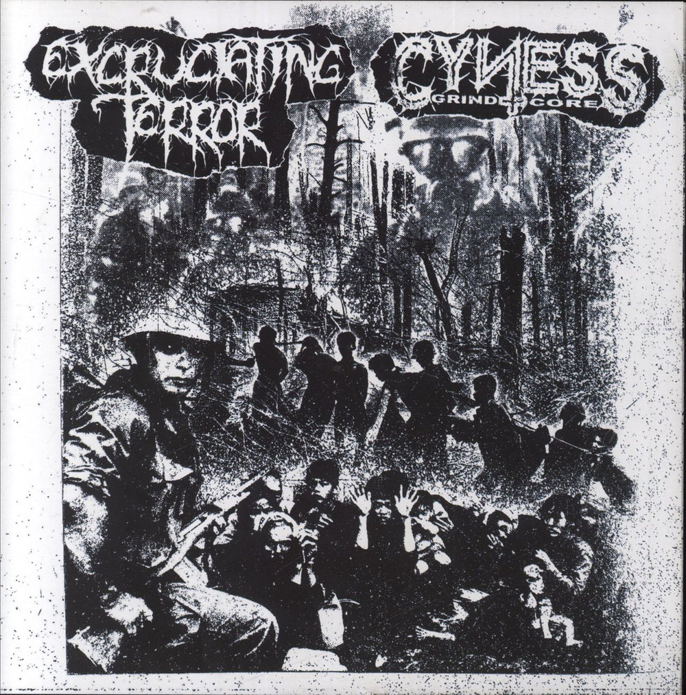 Excruciating Terror Excruciating Terror / Cyness - Orange Marbled Vinyl Polish 7" vinyl single (7 inch record / 45) FAT032