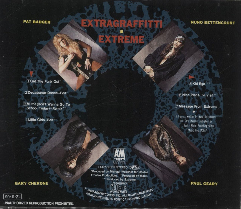 Extreme Extragraffitti + sticker Japanese CD album (CDLP)