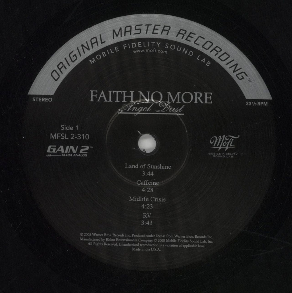 Faith No More Angel Dust US 2-LP vinyl record set (Double LP Album) FNM2LAN695381