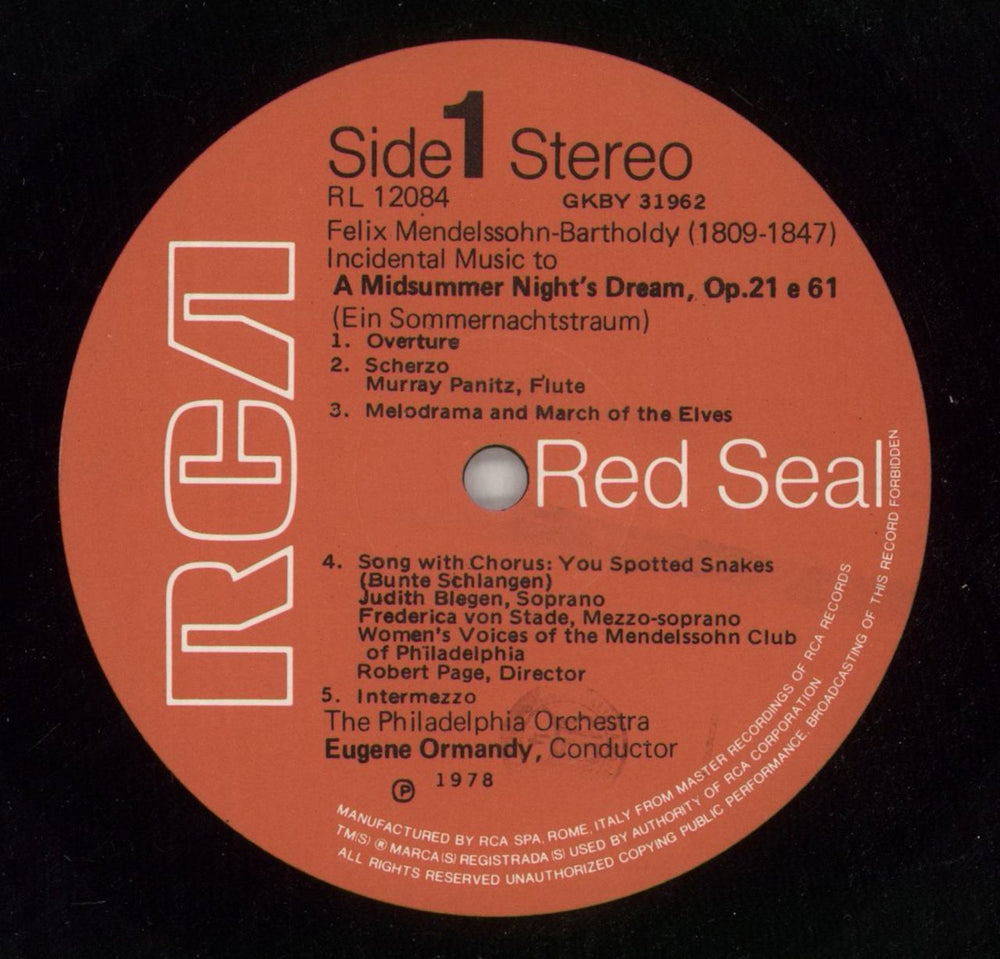 Felix Mendelssohn Mendelssohn: A Midsummer Night's Dream Italian vinyl LP album (LP record) M2BLPME869078