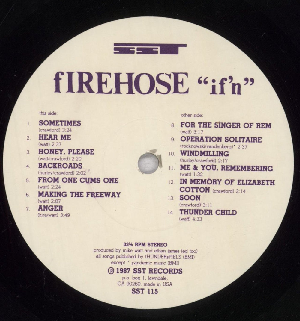 Firehose If'n US vinyl LP album (LP record) FC5LPIF392723