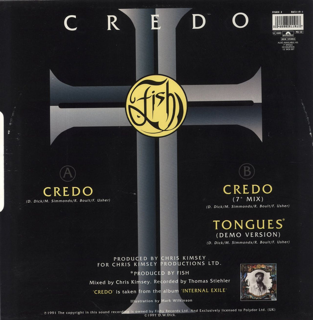 Fish Credo UK 12" vinyl single (12 inch record / Maxi-single) 042286511917