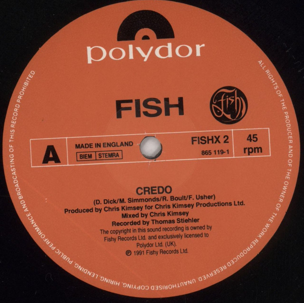 Fish Credo UK 12" vinyl single (12 inch record / Maxi-single) FIS12CR19964