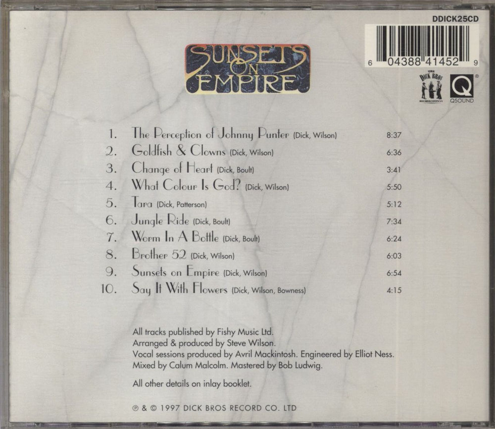 Fish Sunsets On Empire UK CD album (CDLP) FISCDSU830322