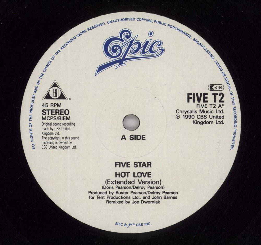 Five Star Hot Love UK 12" vinyl single (12 inch record / Maxi-single) FIV12HO24478