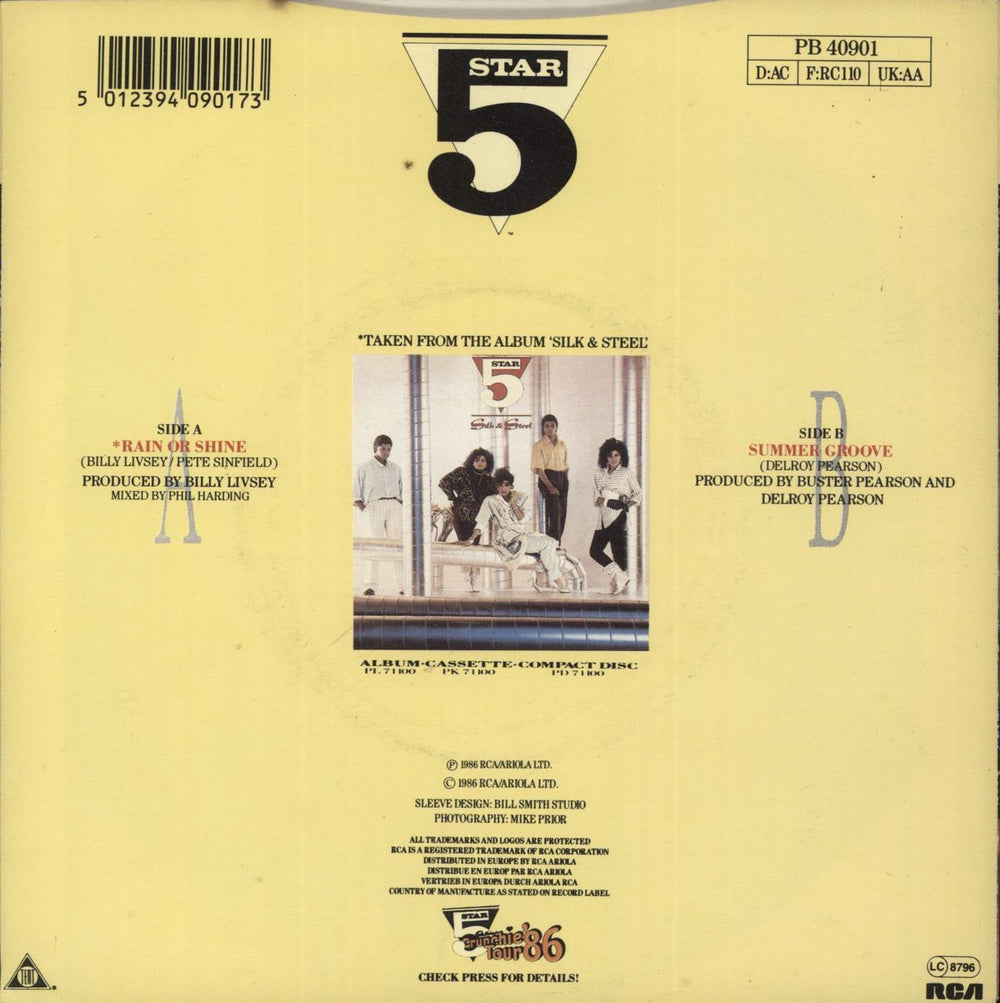 Five Star Rain Or Shine UK 7" vinyl single (7 inch record / 45) 5012394090173