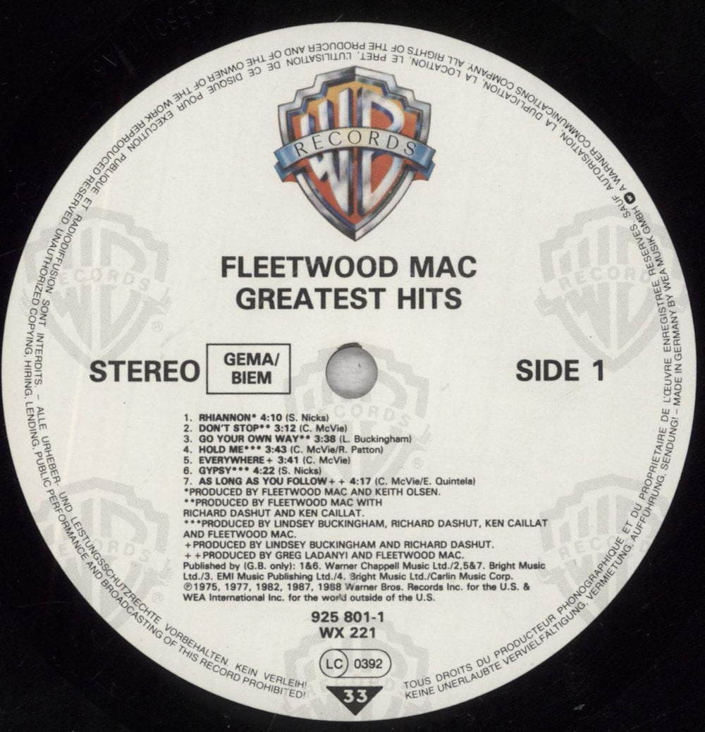 Fleetwood Mac Greatest Hits + Hype Sticker & Promo Sticker UK vinyl LP album (LP record) MACLPGR847865