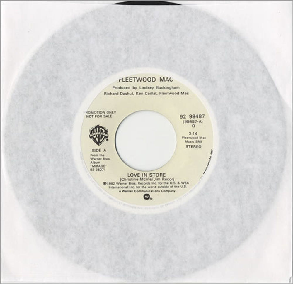 Fleetwood Mac Love In Store Canadian Promo 7" vinyl single (7 inch record / 45) 9298487