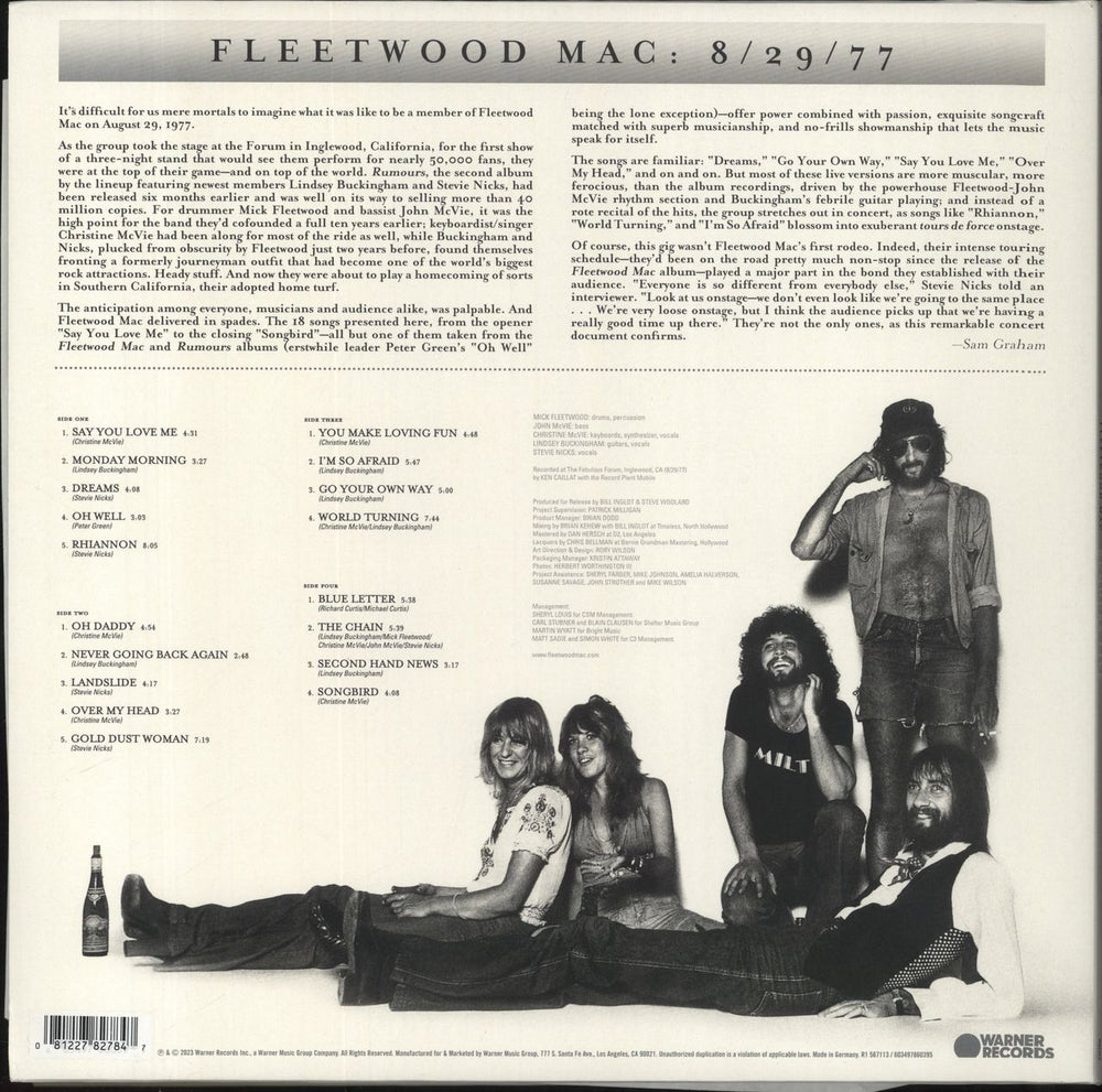 Fleetwood Mac Rumours Live - Crystal Clear Vinyl UK 2-LP vinyl record set (Double LP Album) 081227827847