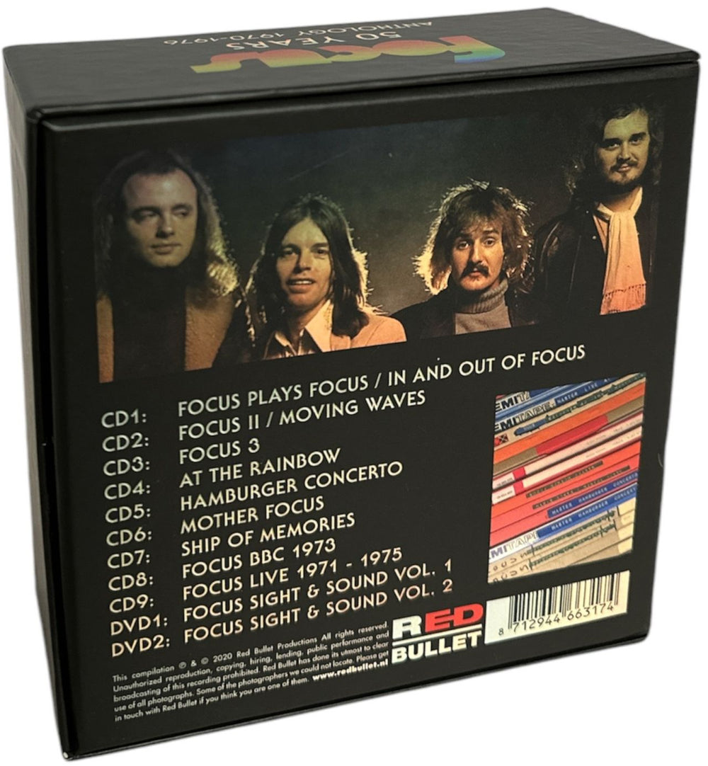 Focus 50 Years Anthology 1970-1976 [9CD/2DVD] UK CD Album Box Set 8712944663174