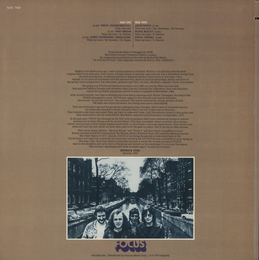 Focus In And Out Of Focus US vinyl LP album (LP record)