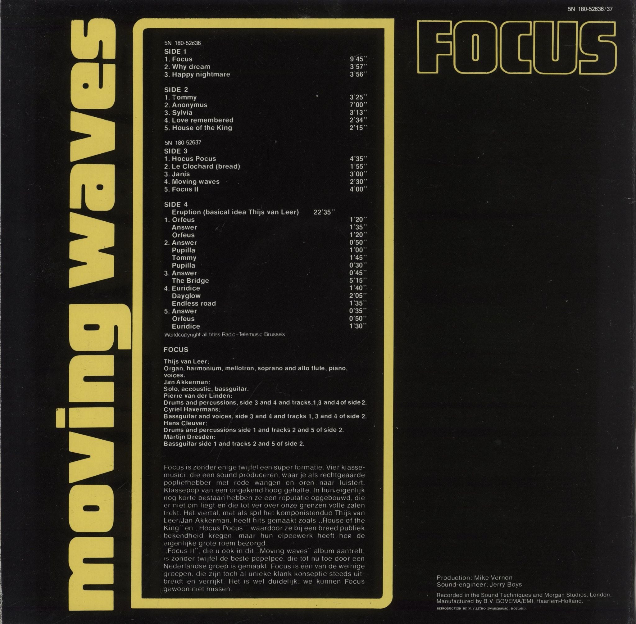 Focus Moving Waves Dutch 2-LP vinyl record set (Double LP Album)