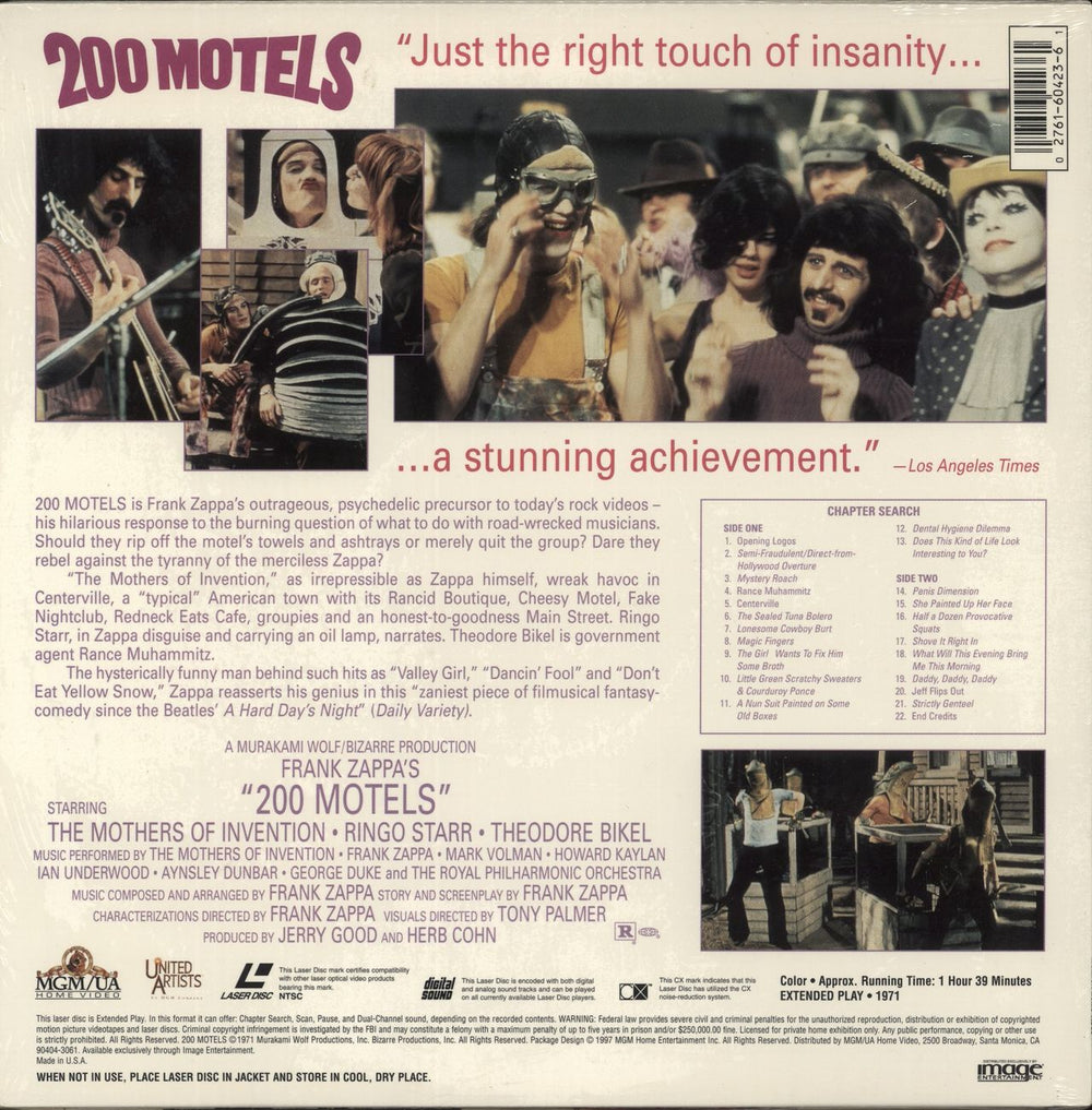Frank Zappa 200 Motels - Shrink US laserdisc / lazerdisc 027616042361