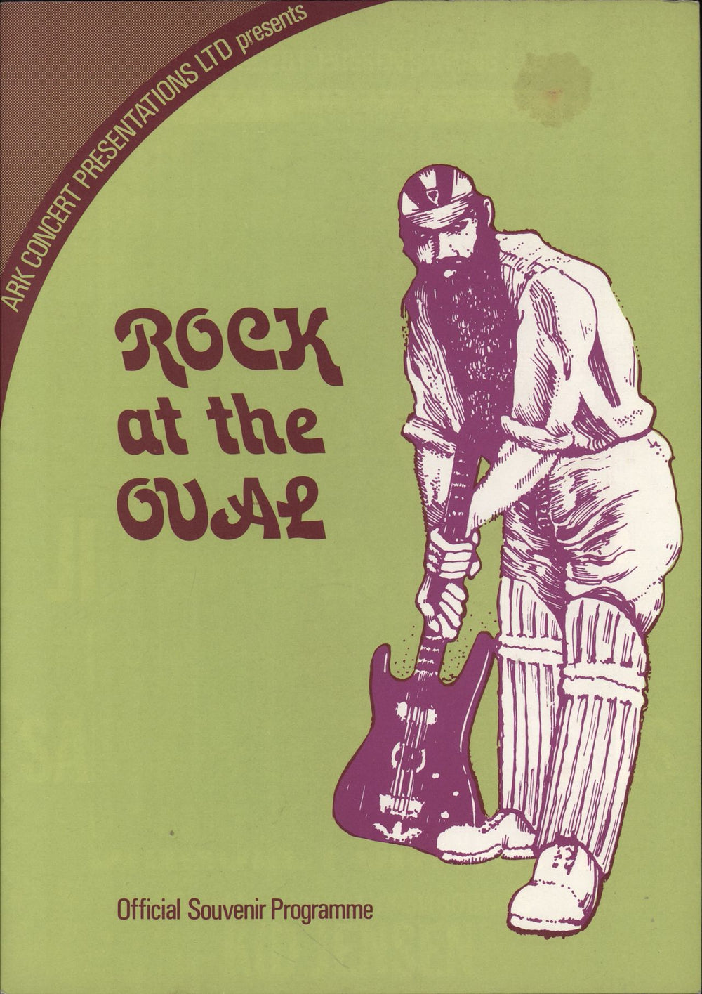 Frank Zappa Rock At The Oval UK tour programme CONCERT PROGRAMME